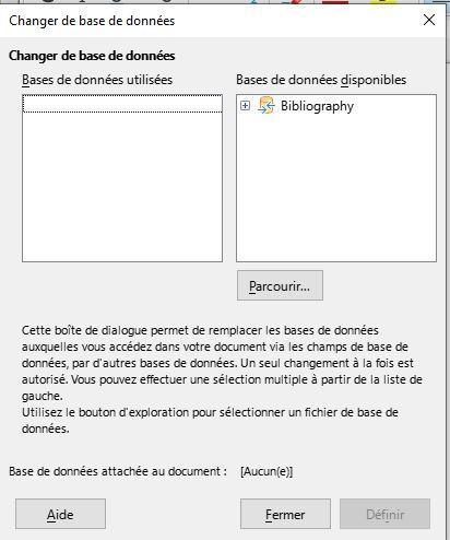 Changer base de donnees 1