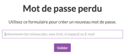 Mot de passe perdu