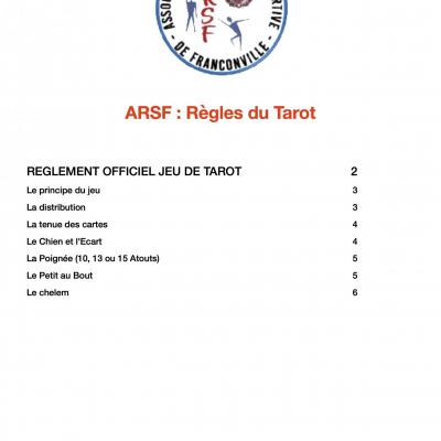 Règles officielles du jeu de tarot arsf